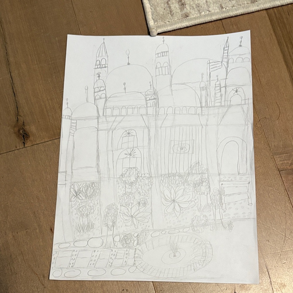 Elegant Architectural Pencil Drawing
